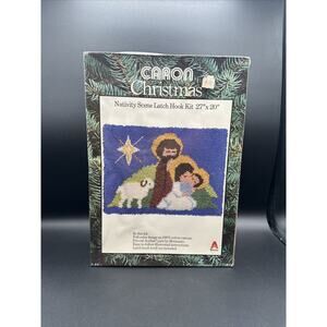 Caron Christmas Nativity Scene Latch Hook Rug Craft Kit Vintage 1978 NIP